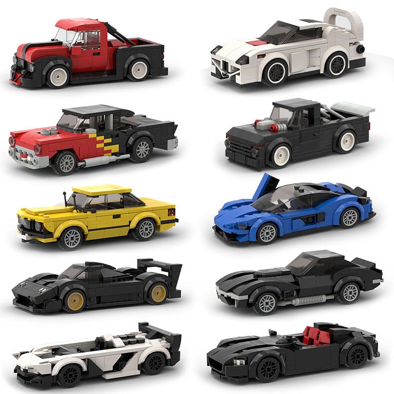 Educational Toys: Children's Car Model Sports Car with Small Particle Building Blocks