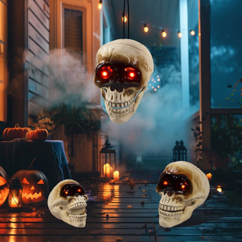 Realistic Halloween Decoration: Animated Floating Skull Head