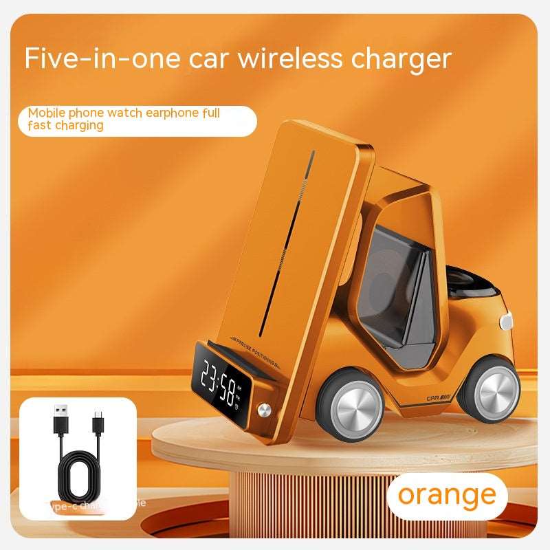 Orange Efficient 15W Three-in-One Wireless Appliance Fast Charging Bracket