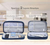 Double Layer - Navy Blue Electronic Accessories Case, Universal Cable Cord Holder Organizer/Electronic Case, Waterproof Portable Cable Organizer Bag, USB Flash Drives Bag, Cable Case Bag, USB Case Organizer,Usb Charger Bag