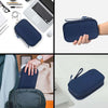 Double Layer - Navy Blue Electronic Accessories Case, Universal Cable Cord Holder Organizer/Electronic Case, Waterproof Portable Cable Organizer Bag, USB Flash Drives Bag, Cable Case Bag, USB Case Organizer,Usb Charger Bag