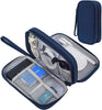 Double Layer - Navy Blue Electronic Accessories Case, Universal Cable Cord Holder Organizer/Electronic Case, Waterproof Portable Cable Organizer Bag, USB Flash Drives Bag, Cable Case Bag, USB Case Organizer,Usb Charger Bag