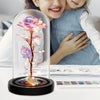 Multicolor Enchanting Birthday Gift for Women: Illuminated Rainbow Rose in Glass Dome