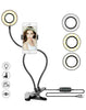 White Enhanced LED Selfie Ring Light Stand with Cell Phone Holder for Live Streaming and Makeup Artistry