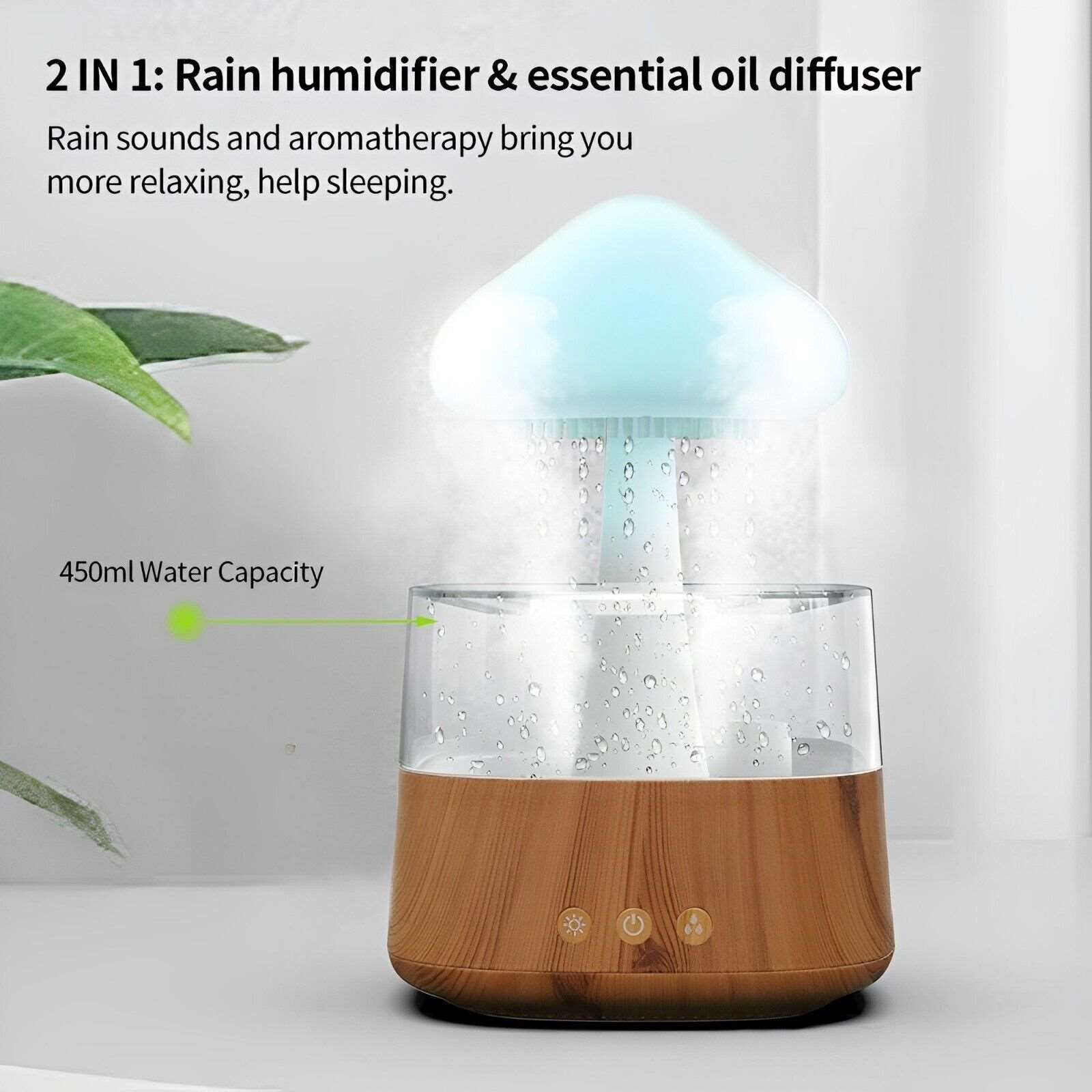 Experience the Magic: Rain Cloud Diffuser with 7-Color Light