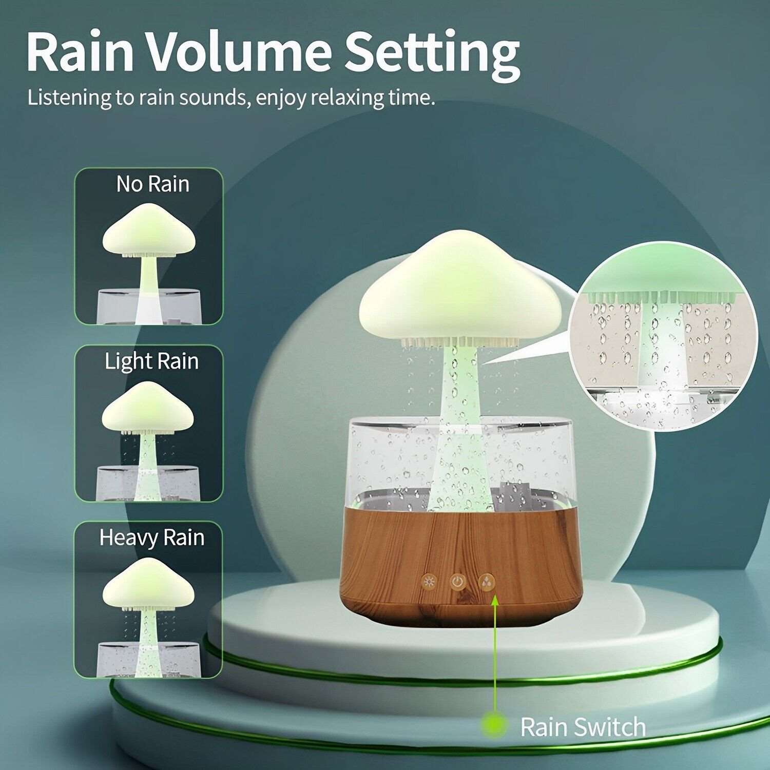 Experience the Magic: Rain Cloud Diffuser with 7-Color Light