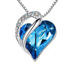 Blue Exquisite 925 Sterling Silver Heart-Shaped Geometric Necklace for Valentine's and Mother's Day