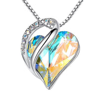 Light blue Exquisite 925 Sterling Silver Heart-Shaped Geometric Necklace for Valentine's and Mother's Day"