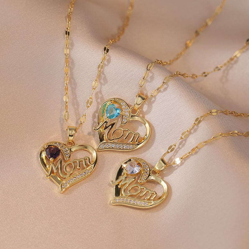 Exquisite Mother's Day Jewelry: Heart Flower Pendant Necklace with High-Grade Zircon