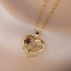 Colored Loving Heart 22 Exquisite Mother's Day Jewelry: Heart Flower Pendant Necklace with High-Grade Zircon