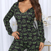 Casual Halloween Pajamas: Long Sleeve Printed Jumpsuit