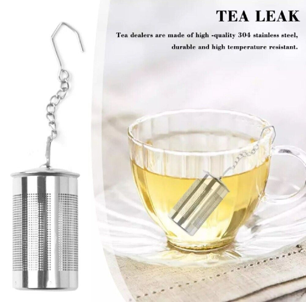 2-Pack Stainless Steel Tea Infuser Strainer Set – Fine Mesh Ball with Chain Hook