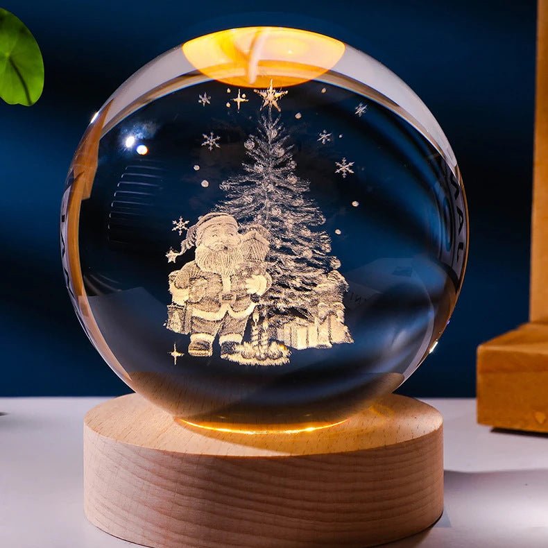 Luminous Starry Sky Crystal Ball Night Lamp - Moon & Planet Projection Ambience Light Gift