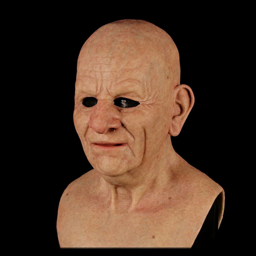 Realistic Old Man Latex Mask – Full Face Halloween Cosplay Party Headgear 