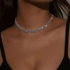 Silver Full Diamond Fashion All-match Love Necklace Women's Sweet