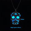 Halloween Skull Necklace with Day of the Dead Lotus Pattern