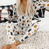 Casual Halloween Pajamas: Long Sleeve Printed Jumpsuit