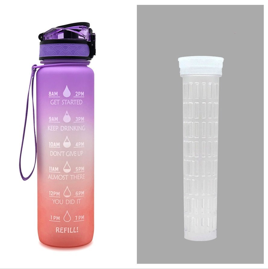 1L Tritan Water Bottle with Time Marker, Bounce Cover