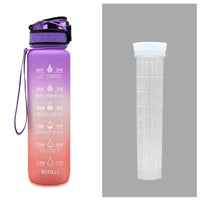 1L Tritan Water Bottle with Time Marker, Bounce Cover