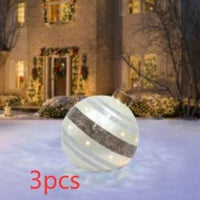 60CM Inflatable Christmas Ornament Ball - Giant Outdoor PVC Decoration for Festive Xmas Trees