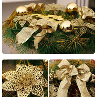 Festive Artificial Christmas Wreath with Flower Bow Garland Ideal for Front Door