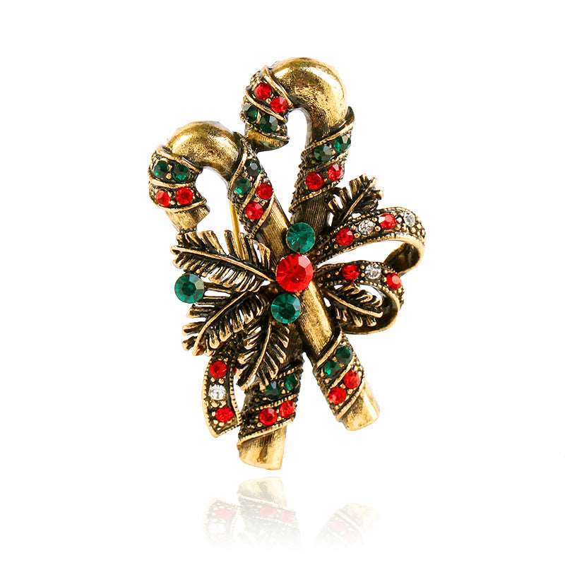 Ancient gold / Bells Festive Elegance Christmas Suit Pin Brooch for Stylish Celebrations