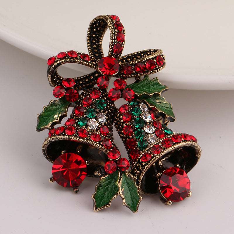 Ancient gold / Crutch Festive Elegance Christmas Suit Pin Brooch for Stylish Celebrations