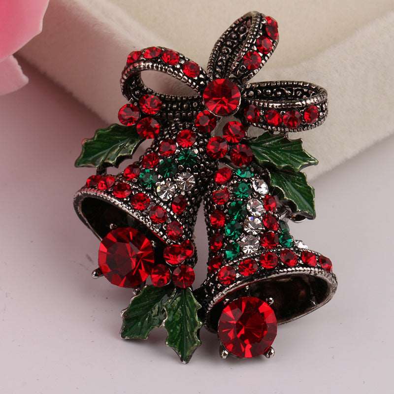 Ancient silver / Crutch Festive Elegance Christmas Suit Pin Brooch for Stylish Celebrations
