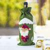 Festive Wine Bottle Covers Santa Claus and Snowman Duo for Christmas Cheer