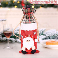 Festive Wine Bottle Covers Santa Claus and Snowman Duo for Christmas Cheer