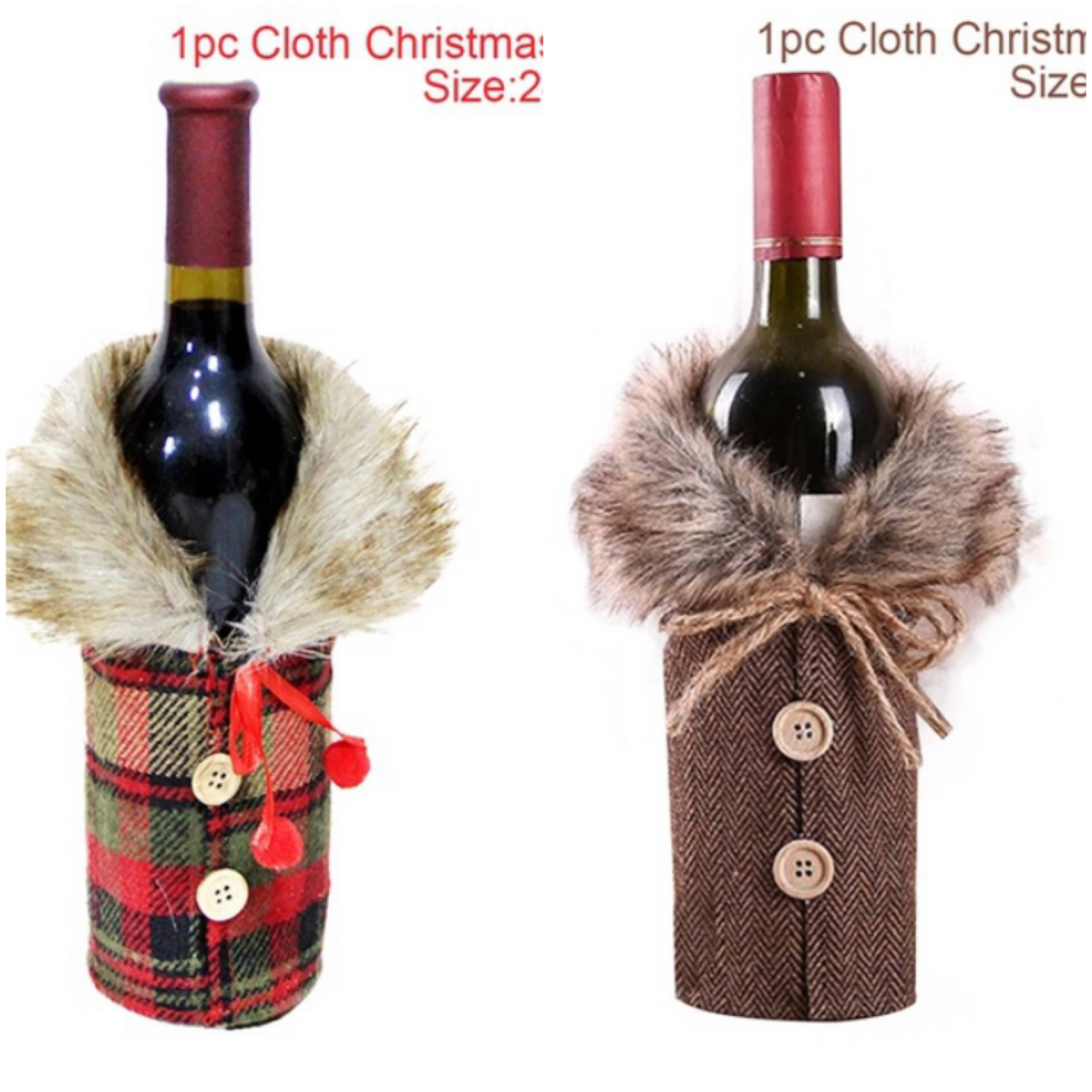 A+B Festive Wine Bottle Covers Santa Claus and Snowman Duo for Christmas Cheer