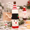 D Festive Wine Bottle Covers Santa Claus and Snowman Duo for Christmas Cheer