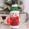 DD Festive Wine Bottle Covers Santa Claus and Snowman Duo for Christmas Cheer