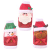 Group 4 Festive Wine Bottle Covers Santa Claus and Snowman Duo for Christmas Cheer