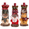 Group 5 Festive Wine Bottle Covers Santa Claus and Snowman Duo for Christmas Cheer