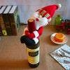 RR Festive Wine Bottle Covers Santa Claus and Snowman Duo for Christmas Cheer