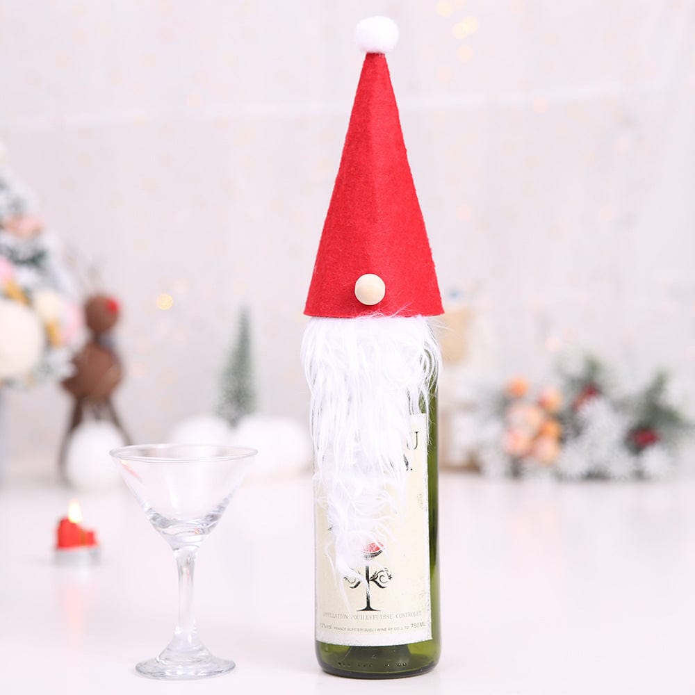 UU Festive Wine Bottle Covers Santa Claus and Snowman Duo for Christmas Cheer