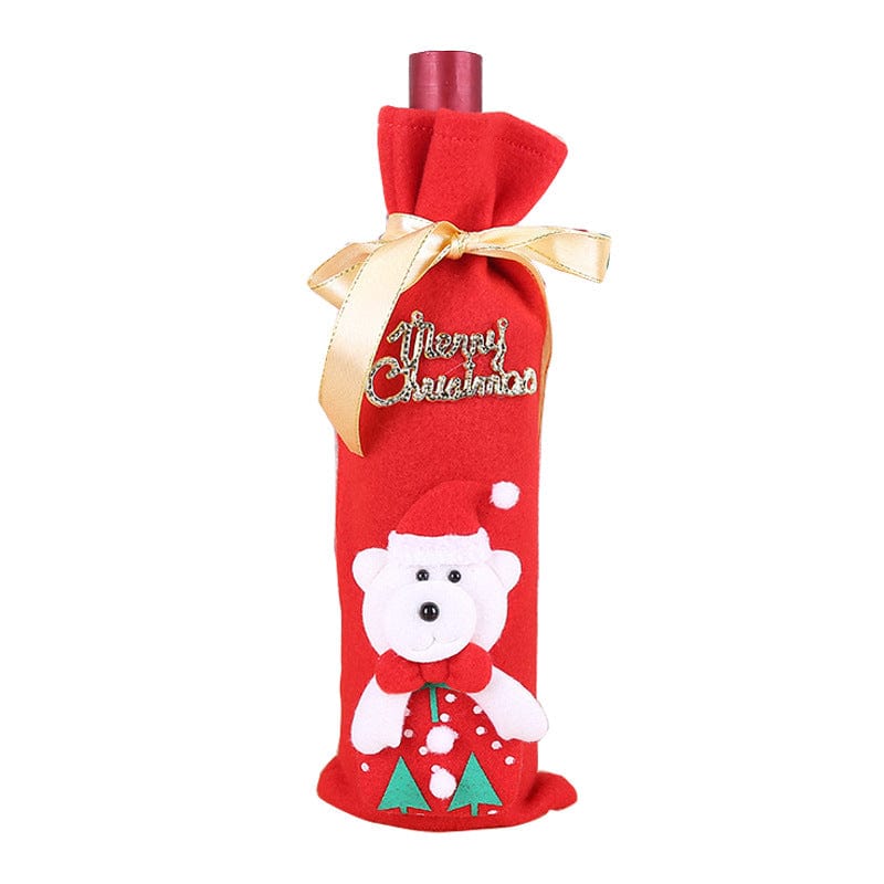 ZZ Festive Wine Bottle Covers Santa Claus and Snowman Duo for Christmas Cheer