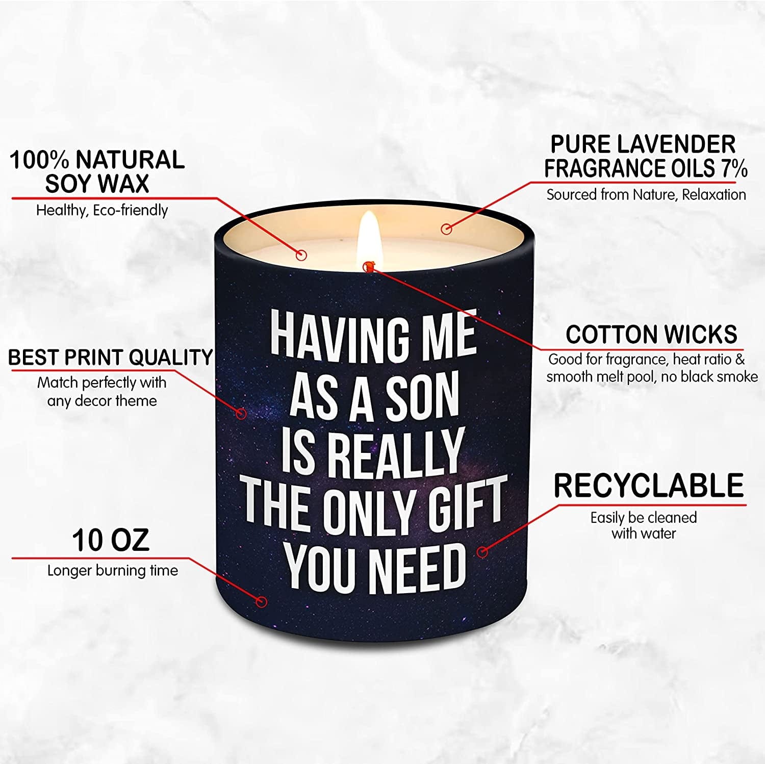 Son Funny Mother's Day Candle Gift10 Oz