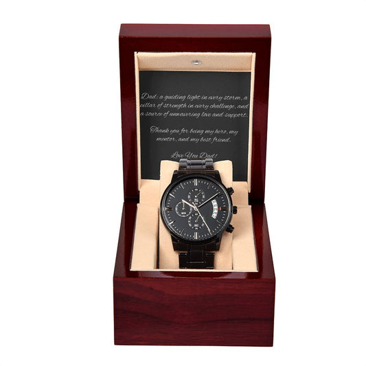 Gift For DAD: The Black Chronograph Watch - A Timeless Gift for Cherished Moments