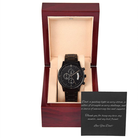 Gift For DAD: The Black Chronograph Watch - A Timeless Gift for Cherished Moments