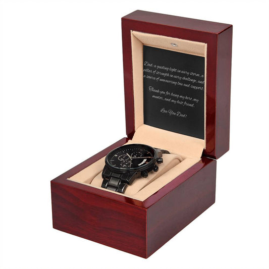Gift For DAD: The Black Chronograph Watch - A Timeless Gift for Cherished Moments