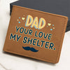 Gift for Dad: Your Love My Shelter Leather Wallet