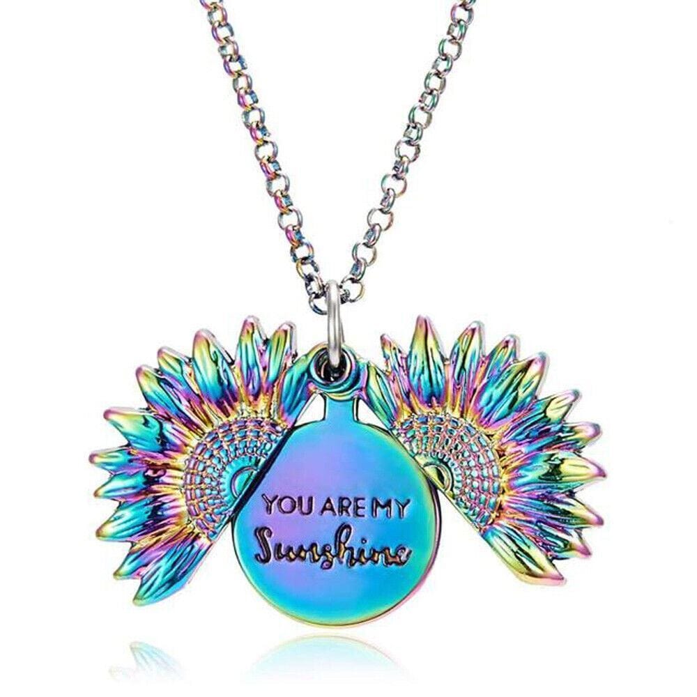 Gifts for Women: "You Are My Sunshine" Sunflower Pendant Locket Women Gifts