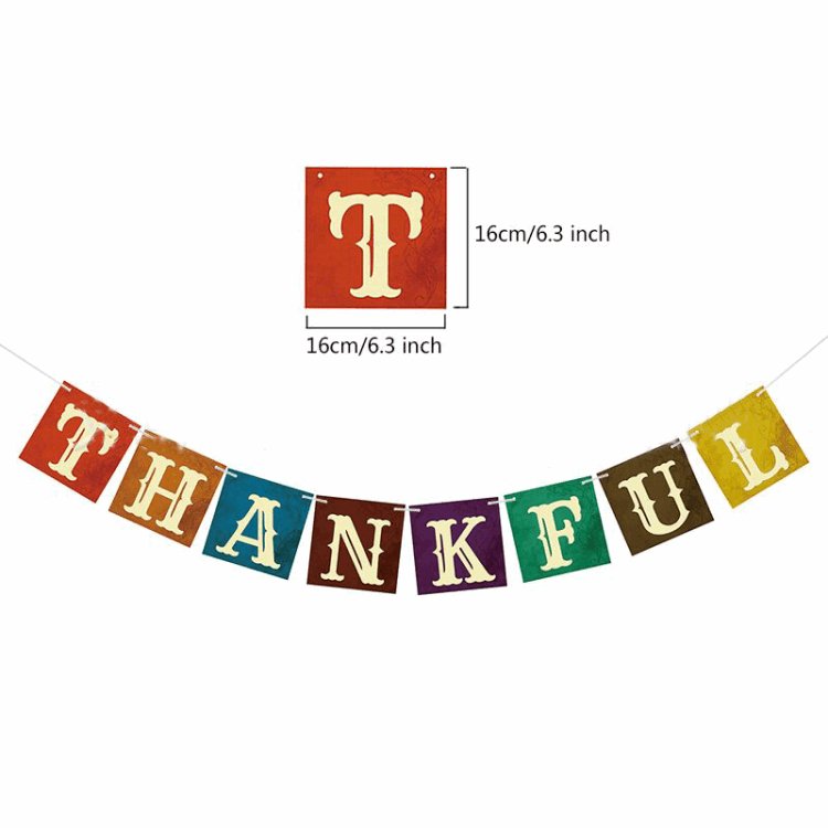 "Give Thanks" Banner Thanksgiving Garland for Gratitude Gifts CJ THANKFUL  