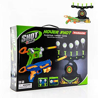 Glow in the Dark Floating Ball Shooting Targets for Kids: Hover Shot 1 Blaster Toy Gun Set with 10 Soft Foam Balls, 3 Darts