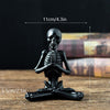 Black D Halloween Horror Desktop Decoration Resin Ornaments Feature Modeling Yoga Skull Skeleton