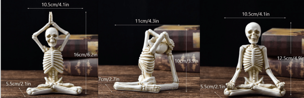 Suit Halloween Horror Desktop Decoration Resin Ornaments Feature Modeling Yoga Skull Skeleton