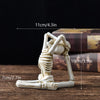 White B Halloween Horror Desktop Decoration Resin Ornaments Feature Modeling Yoga Skull Skeleton