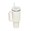Cream white / 1200ML Halloween Thermal Mug 40oz Straw Coffee Insulation Cup With Handle